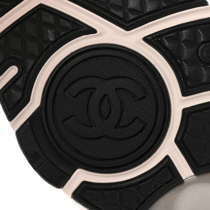 Chanel Mesh Suede Calfskin Grained Calfskin Womens CC Sneakers Dark 36.5 Pink Silver 8 of 10