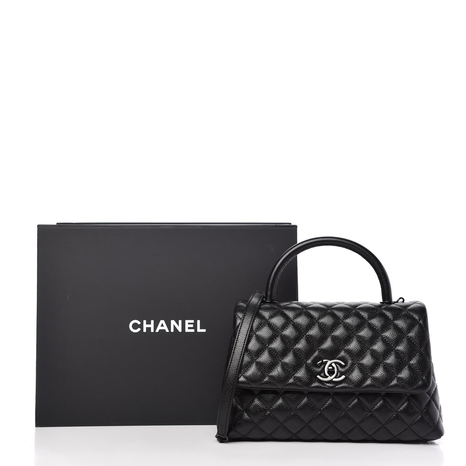 Chanel Caviar Quilted Small Coco Handle Flap So Black 11 of 11