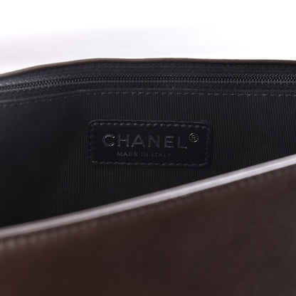 Chanel Faded Calfskin Quilted Large Studded Boy Flap Brown Beige 6 of 11
