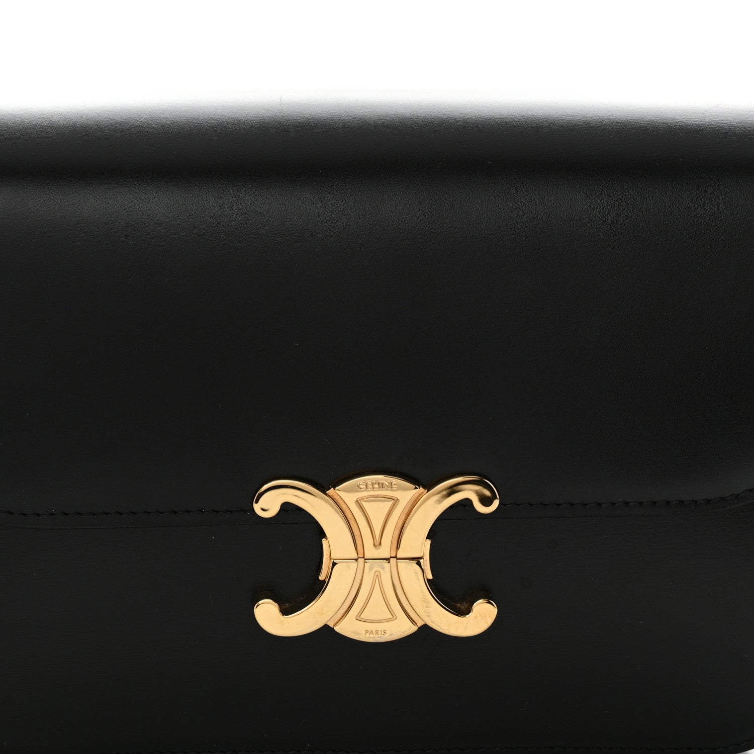 Celine Shiny Calfskin Medium Triomphe Black 10 of 16