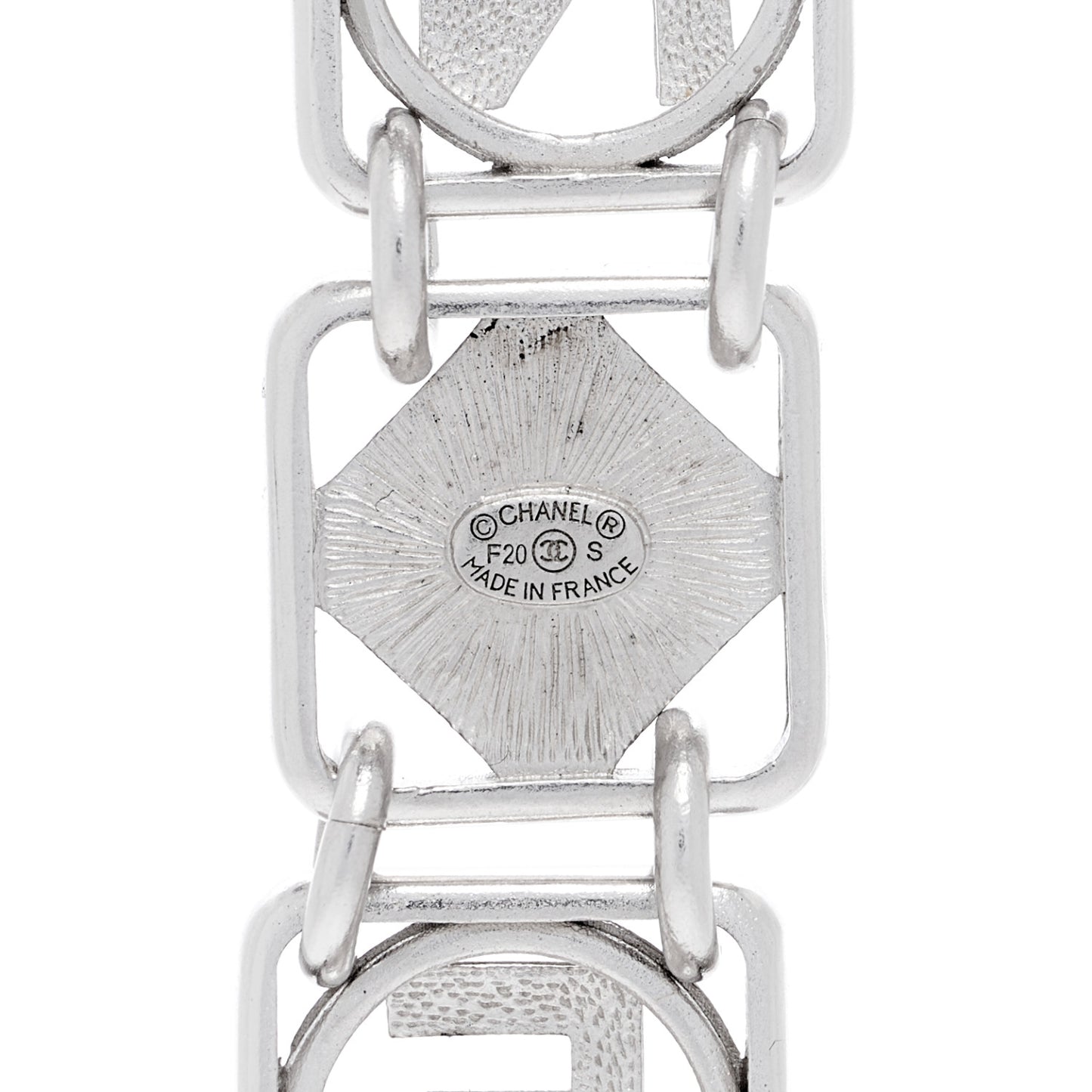 Crystal Pearl Resin Chanel Logo Drop Earrings Silver Pearly White Black