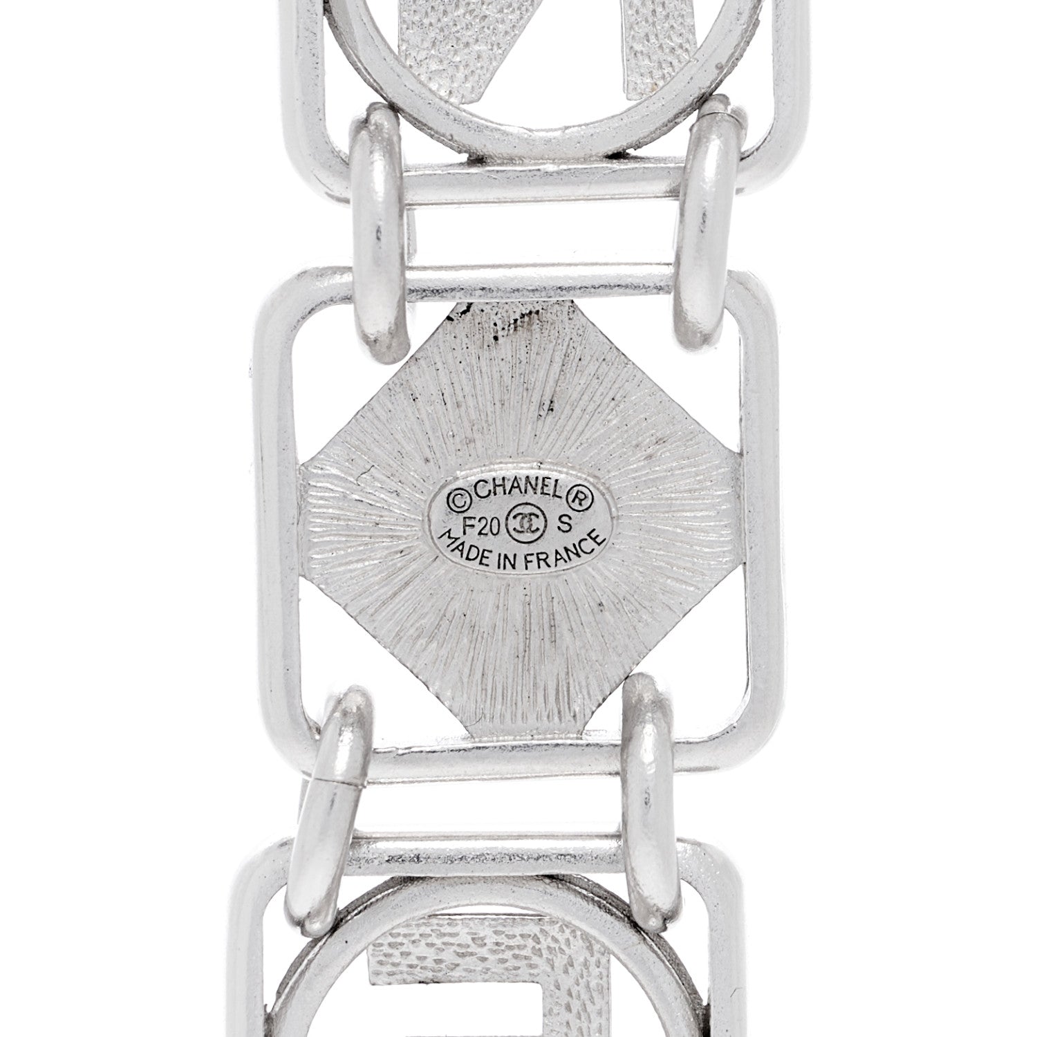 Chanel Crystal Pearl Resin Chanel Logo Drop Earrings Silver Pearly White Black 4 of 4