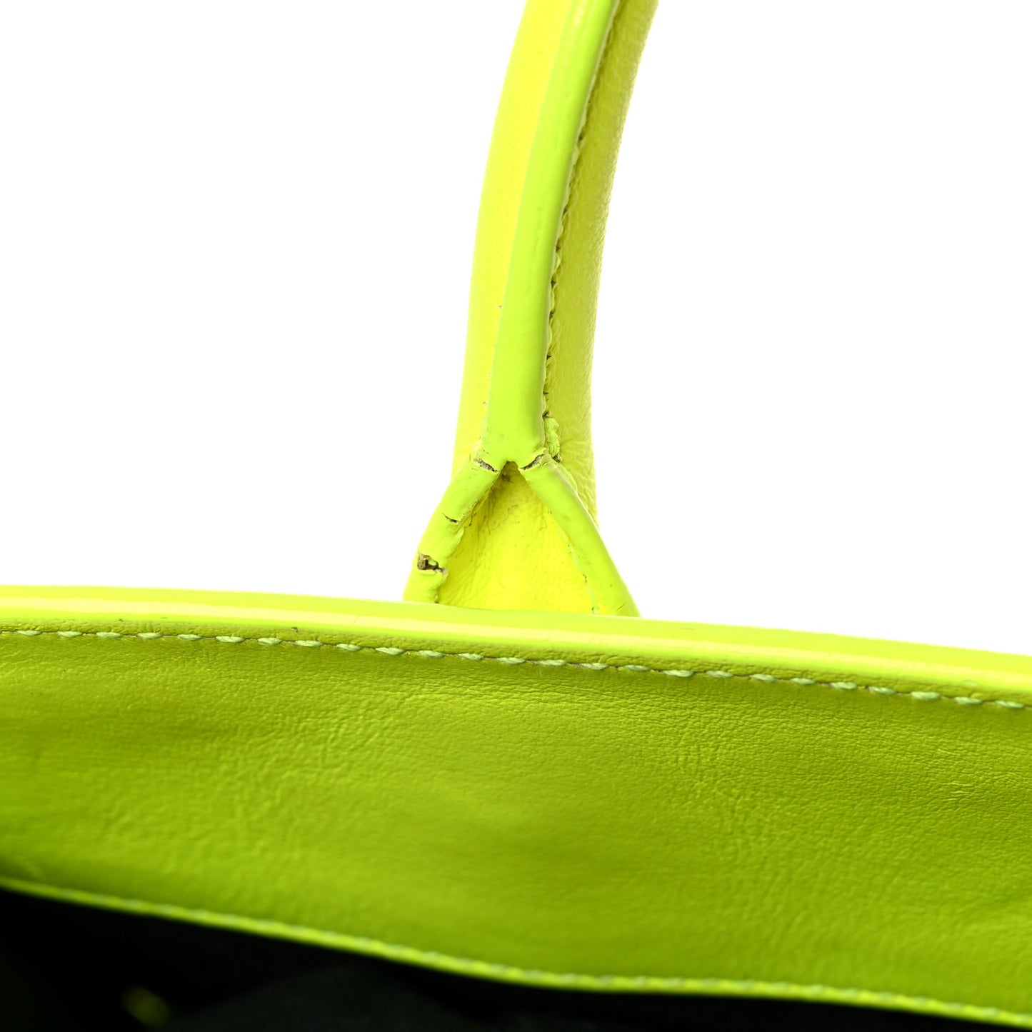 Calfskin Nano Sac De Jour Neon Yellow