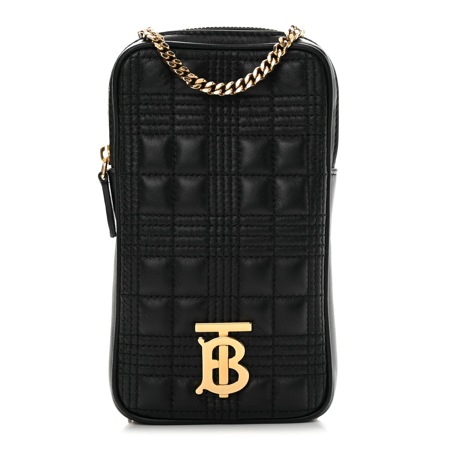 Lambskin Quilted Mini Lola Vertical Crossbody Bag Black