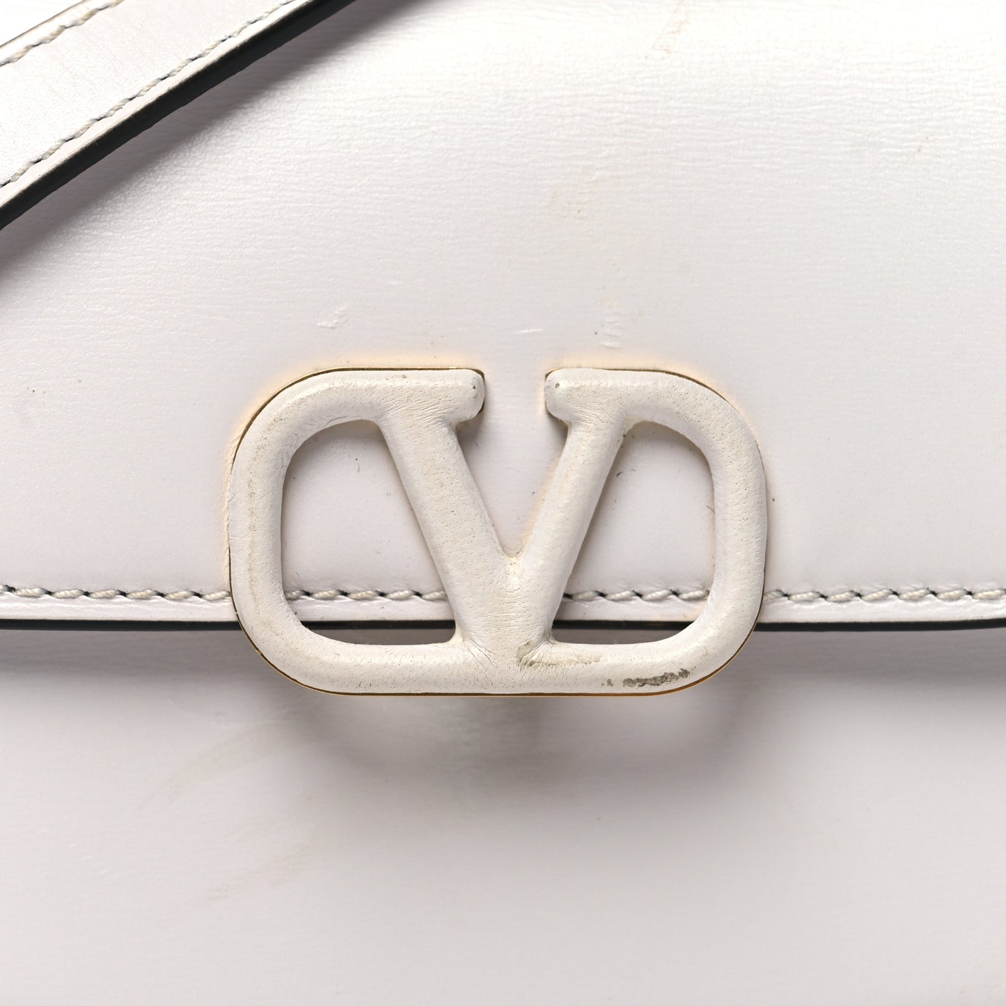 Smooth Calfskin Micro VSling Shoulder Bag White