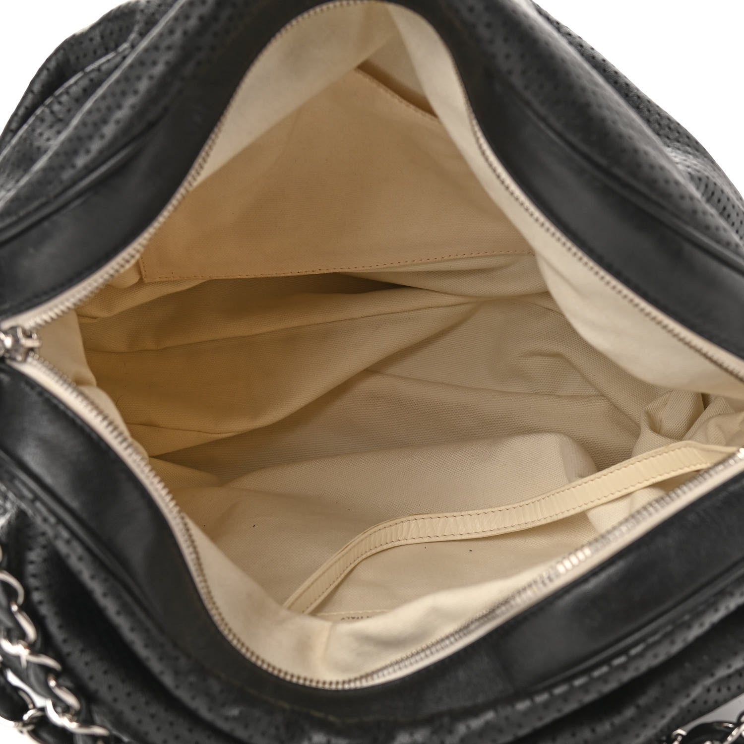 Chanel Lambskin Perforated Baseball Spirit Ligne Bag Black 6 of 8