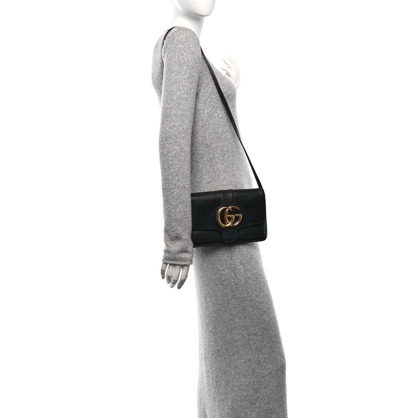 Vitello Palmellato Lux Small Arli Flap Shoulder Bag Black