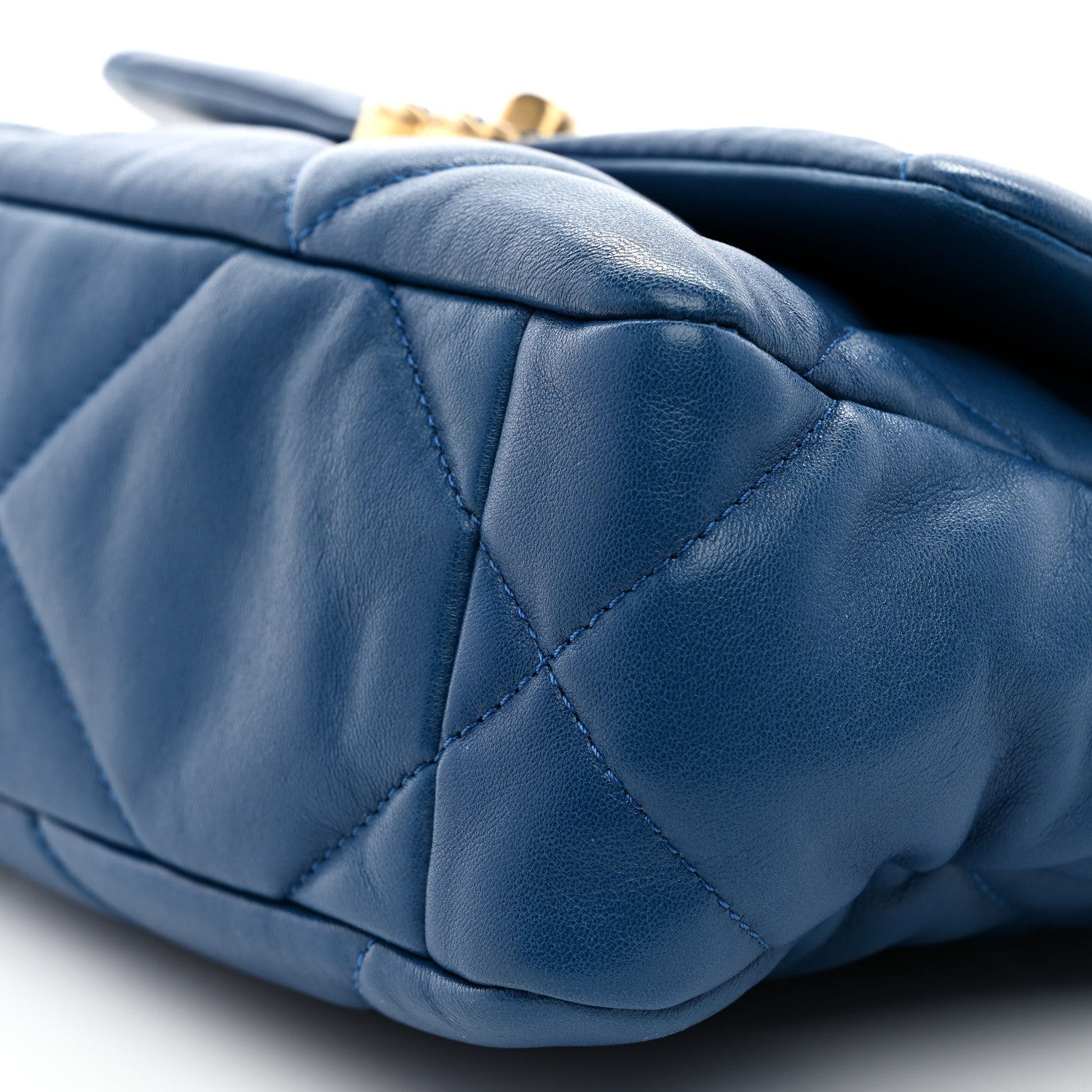 Chanel Lambskin Quilted Medium Chanel 19 Flap Blue 10 of 11