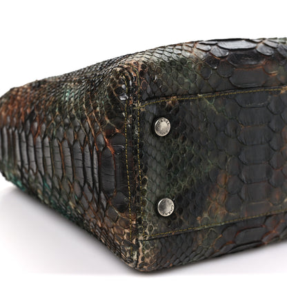 Chanel Snakeskin Executive Cerf Shopper Tote Green Brown 10 of 13