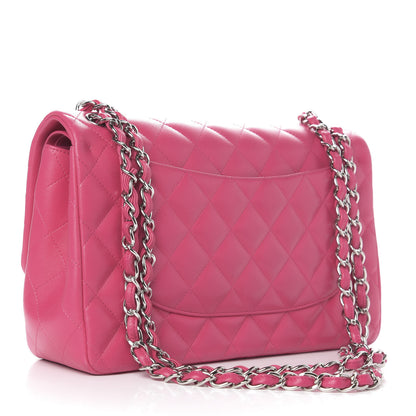 Chanel Lambskin Quilted Jumbo Double Flap Dark Pink 4 of 13
