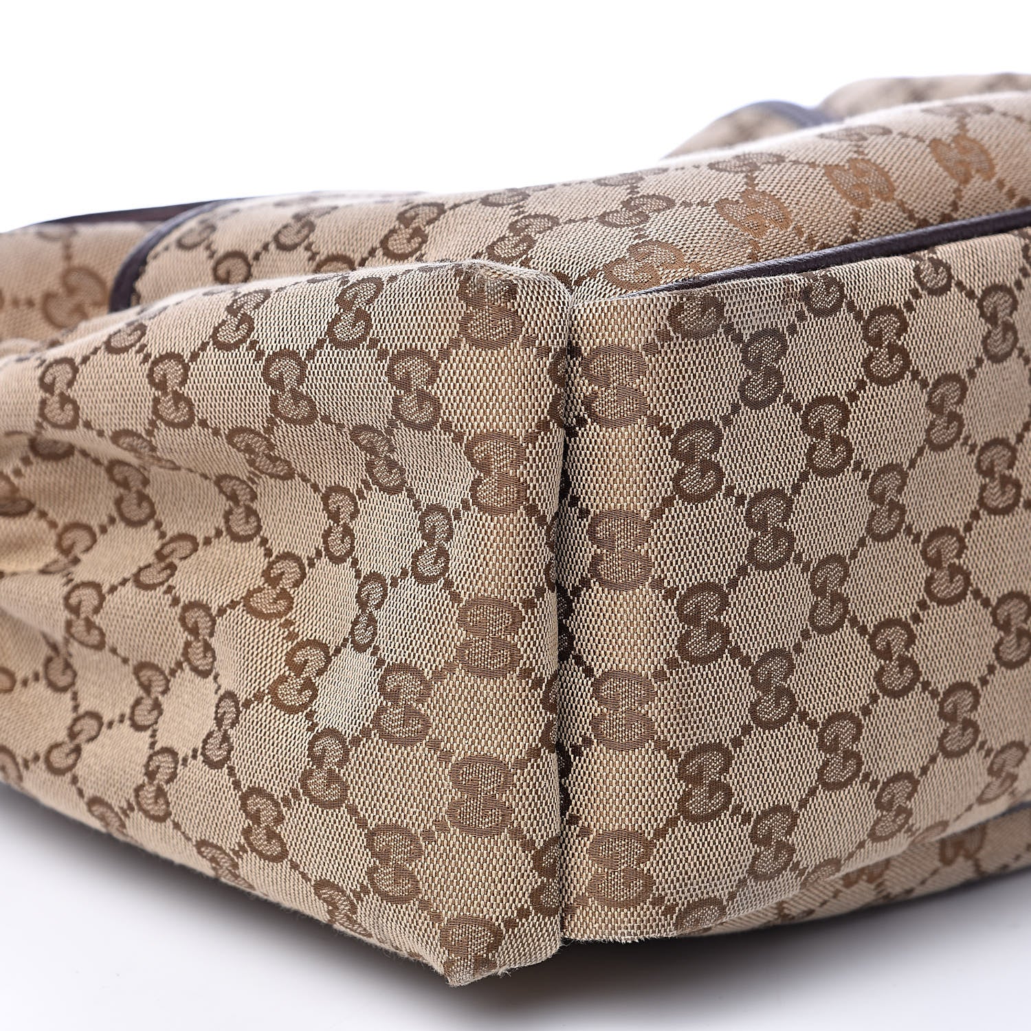 Gucci Monogram Natural Pigskin Large Diaper Bag Beige Ebony Cocoa Dark Chocolate 9 of 14