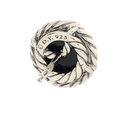 David Yurman Sterling Silver Black Onyx 8mm Chatelaine Earrings 4 of 5