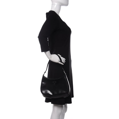Prada Spazzolato Cleo Shoulder Bag Black 2 of 10