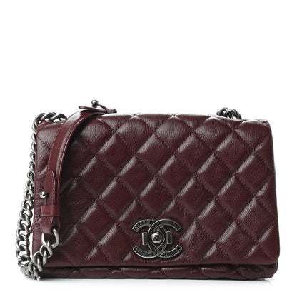 Chanel Goatskin Quilted Medium City Rock Flap Burgundy 1 of 9
