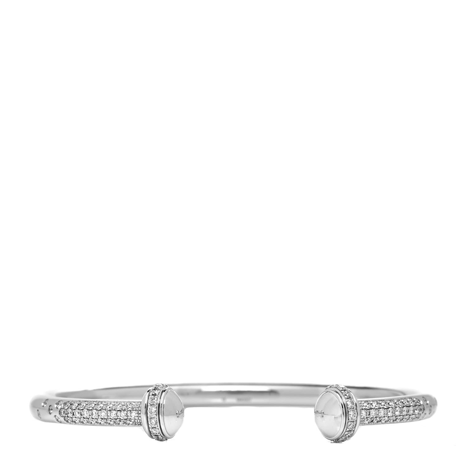 Piaget 18K White Gold Diamond Possession Open Bangle Bracelet 2 of 8