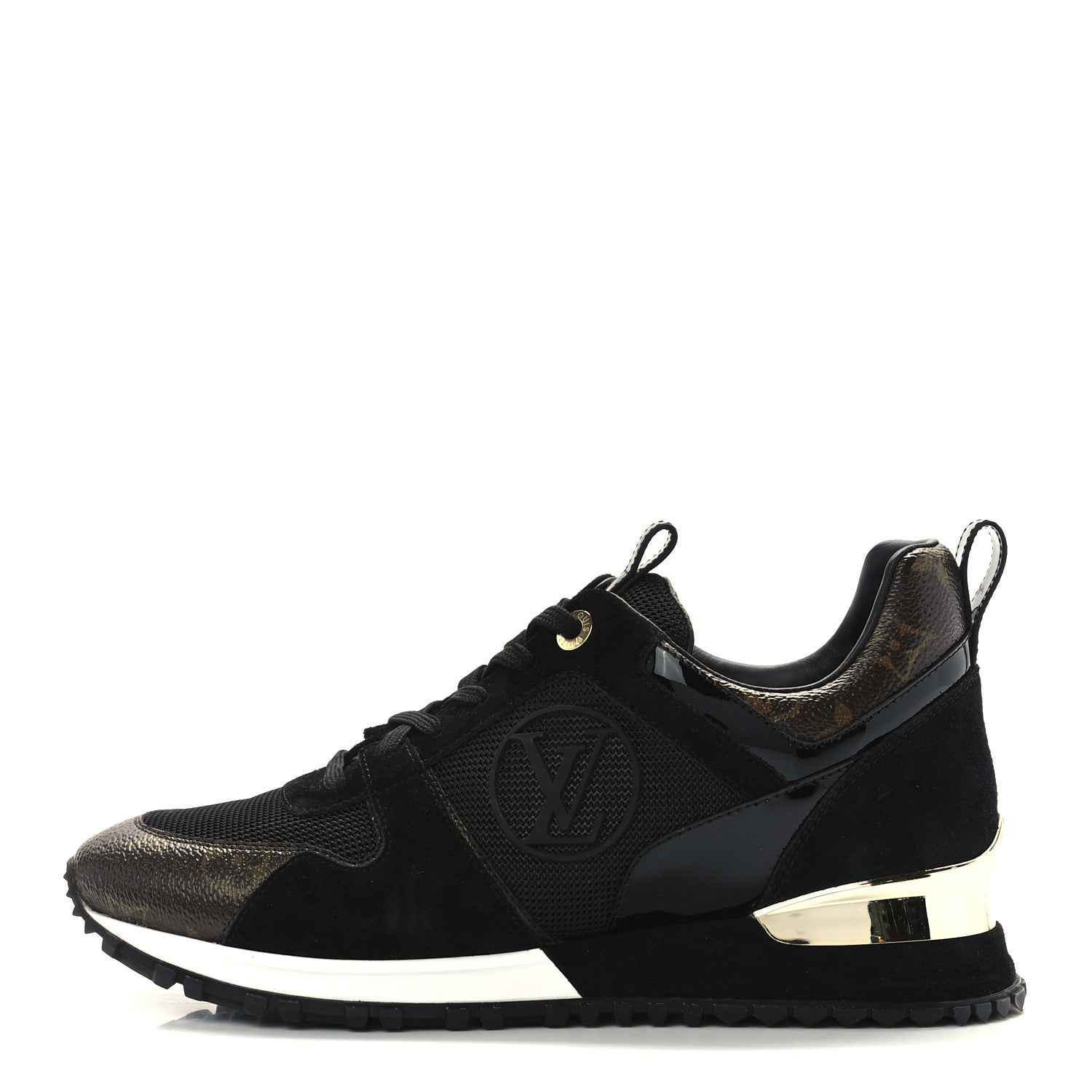 Louis Vuitton Suede Monogram Run Away Sneakers 38 Black 1 of 9
