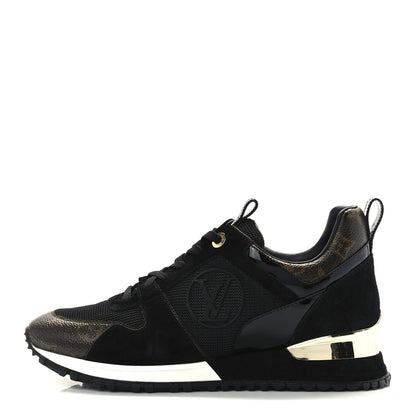 Louis Vuitton Suede Monogram Run Away Sneakers 38 Black 1 of 9
