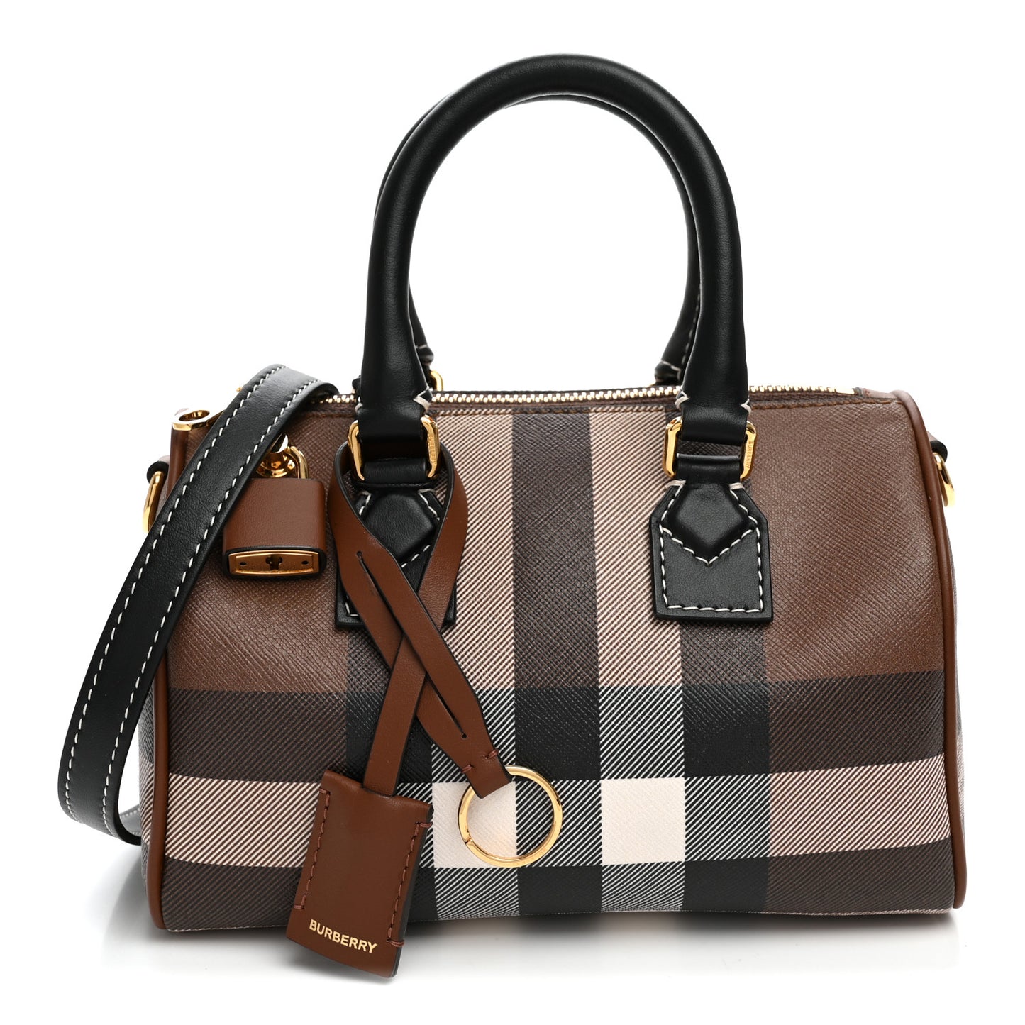 E-canvas Check Mini Bowling Bag Dark Birch Brown