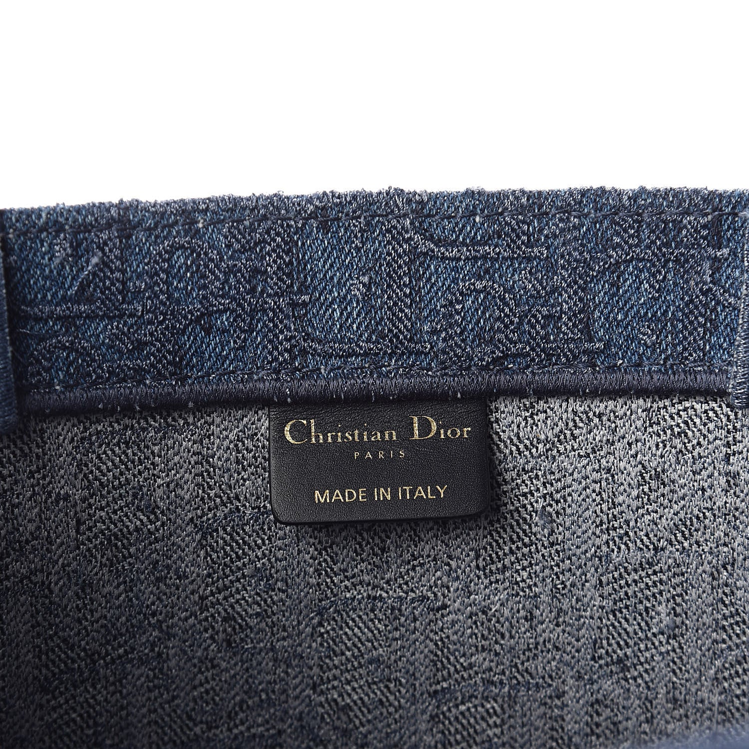 Christian Dior Oblique Denim Book Tote Denim Blue 6 of 9