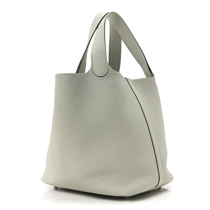 Hermes Taurillon Clemence Picotin Lock 22 MM Gris Neve 3 of 10