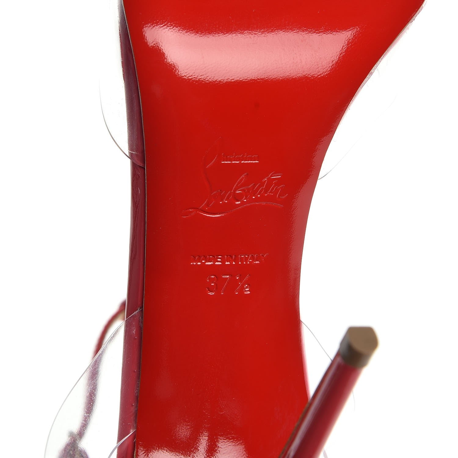 Christian Louboutin Patent PVC Nosy 100 Pumps 37.5 Begonia 6 of 7