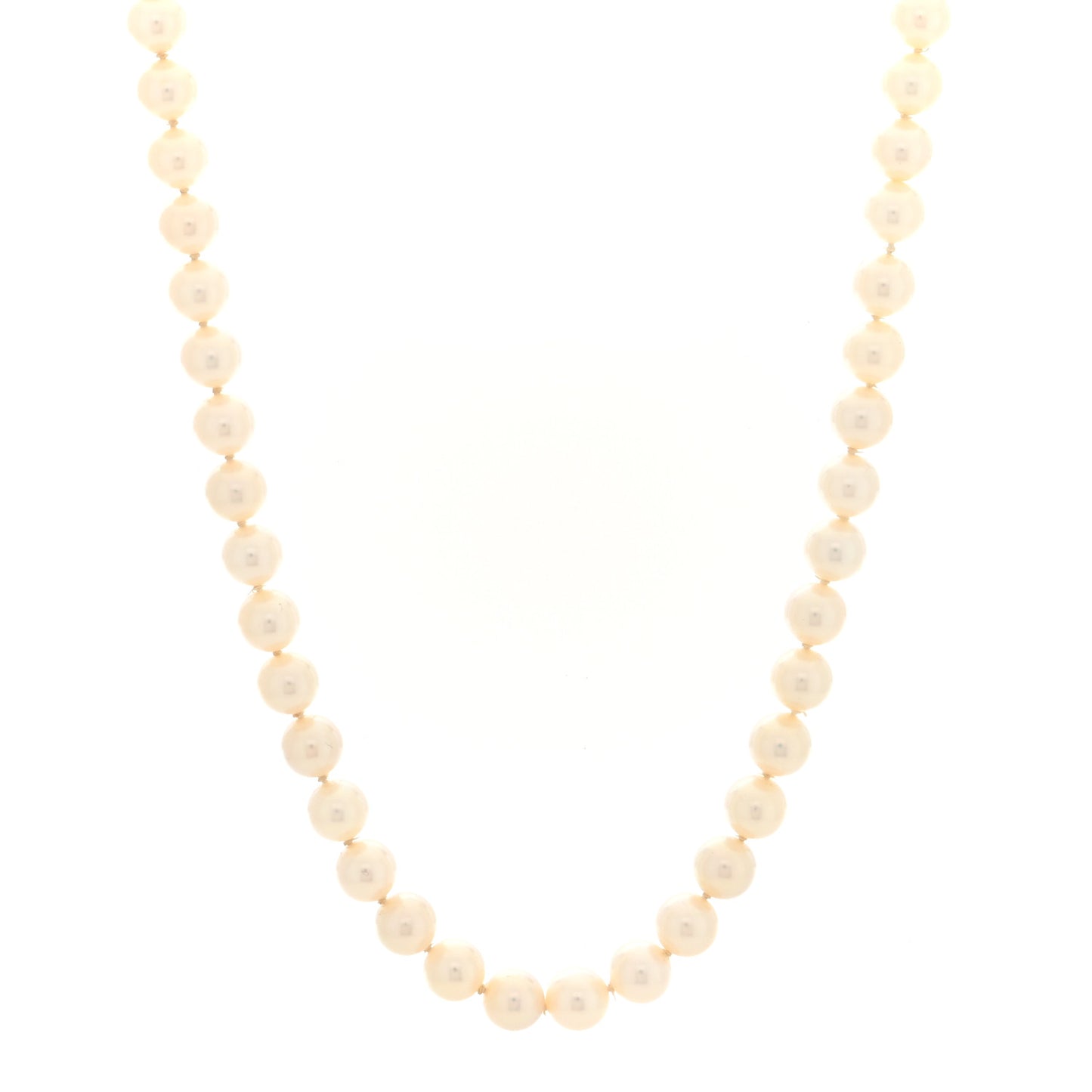 18K Yellow Gold Akoya Cultured Pearl 6.5-7mm Strand Necklace