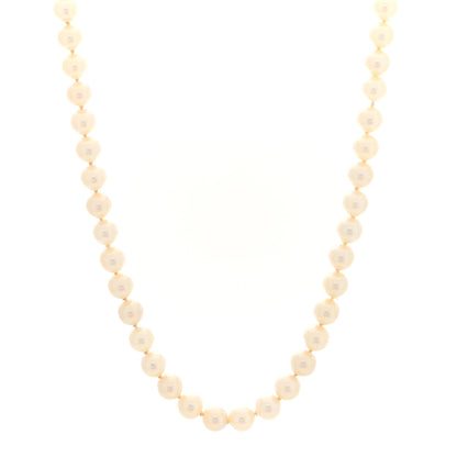 Mikimoto 18K Yellow Gold Akoya Cultured Pearl 6.5-7mm Strand Necklace 1 of 4