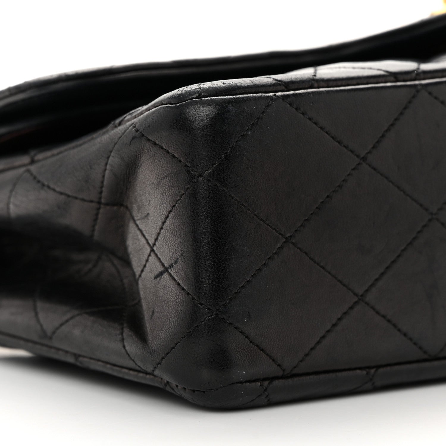 Chanel Lambskin Quilted Medium Double Flap Black 10 of 25