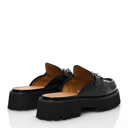 Gucci Cordovan Lux Womens Sylke Horsebit Platform Mules 37 Black 4 of 15