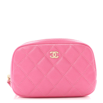 Chanel Caviar Quilted Small Curvy Pouch Cosmetic Case Pink 1 of 7