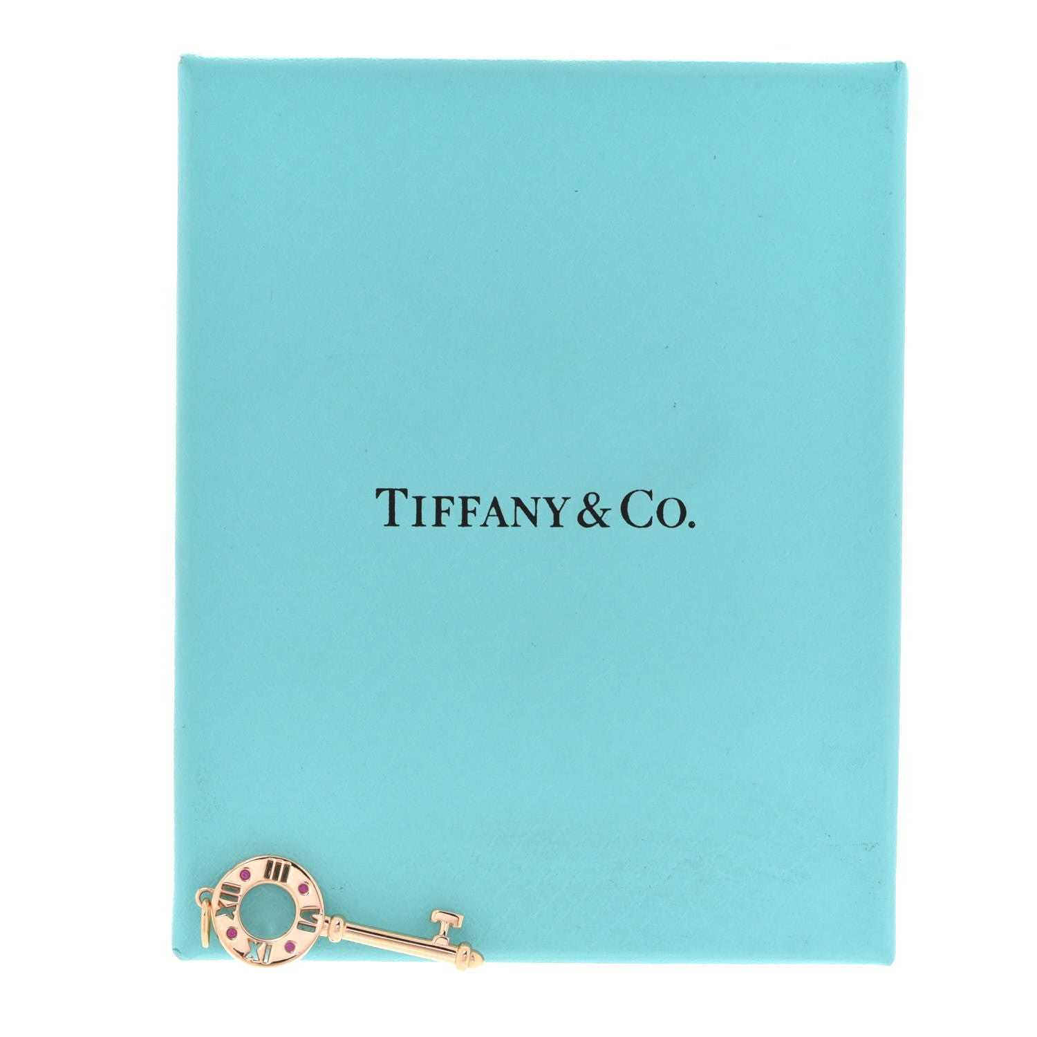 Tiffany 18K Yellow Gold Ruby Atlas Pierced Key Pendant 4 of 4