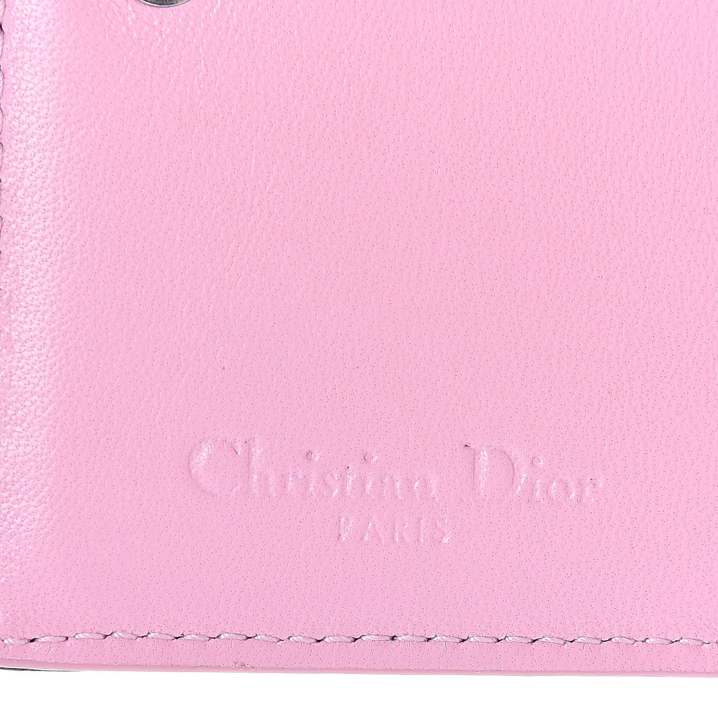 Lambskin Cannage Bi-Color Small Lady Dior Flap Card Holder Black Pink