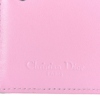 Christian Dior Lambskin Cannage Bi-Color Small Lady Dior Flap Card Holder Black Pink 6 of 7