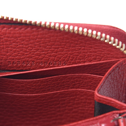 Gucci Monogram Dollar Calfskin Zip Around Wallet Beige Ebony Rosso 7 of 8