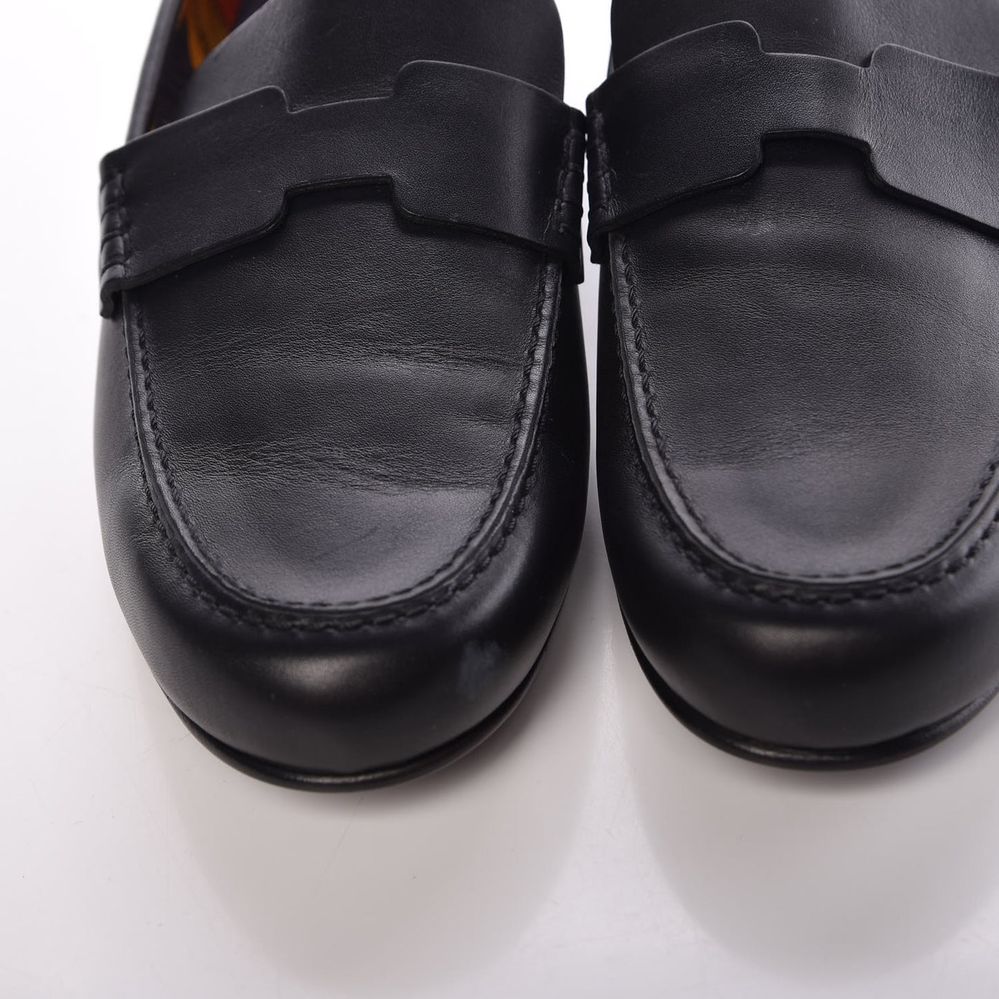Calfskin Cotton Canvas Lining Womens Kennedy Loafers 41 Black