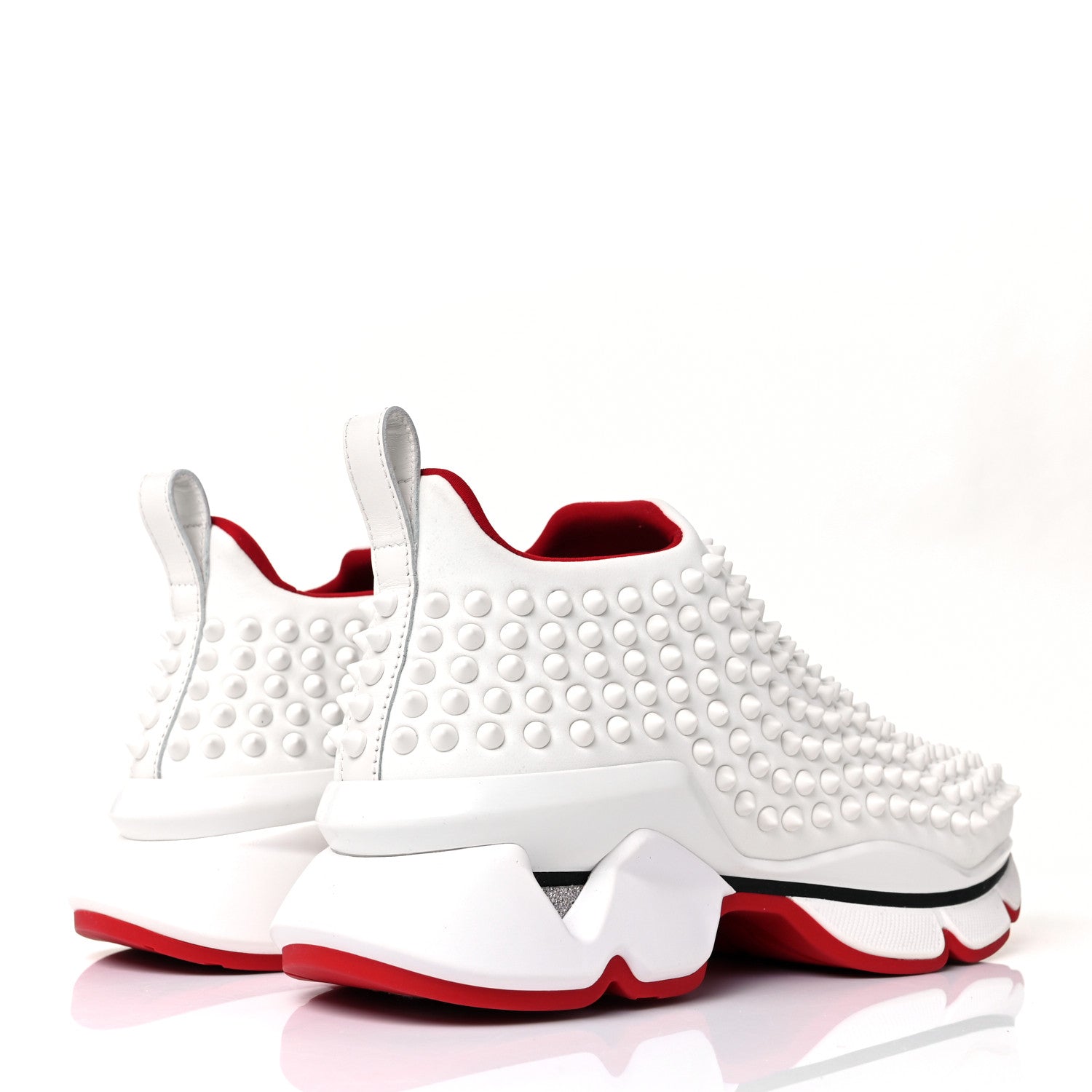 Christian Louboutin Neoprene Spike Sock Donna Flat Sneakers 37 White Snow Mat 4 of 7
