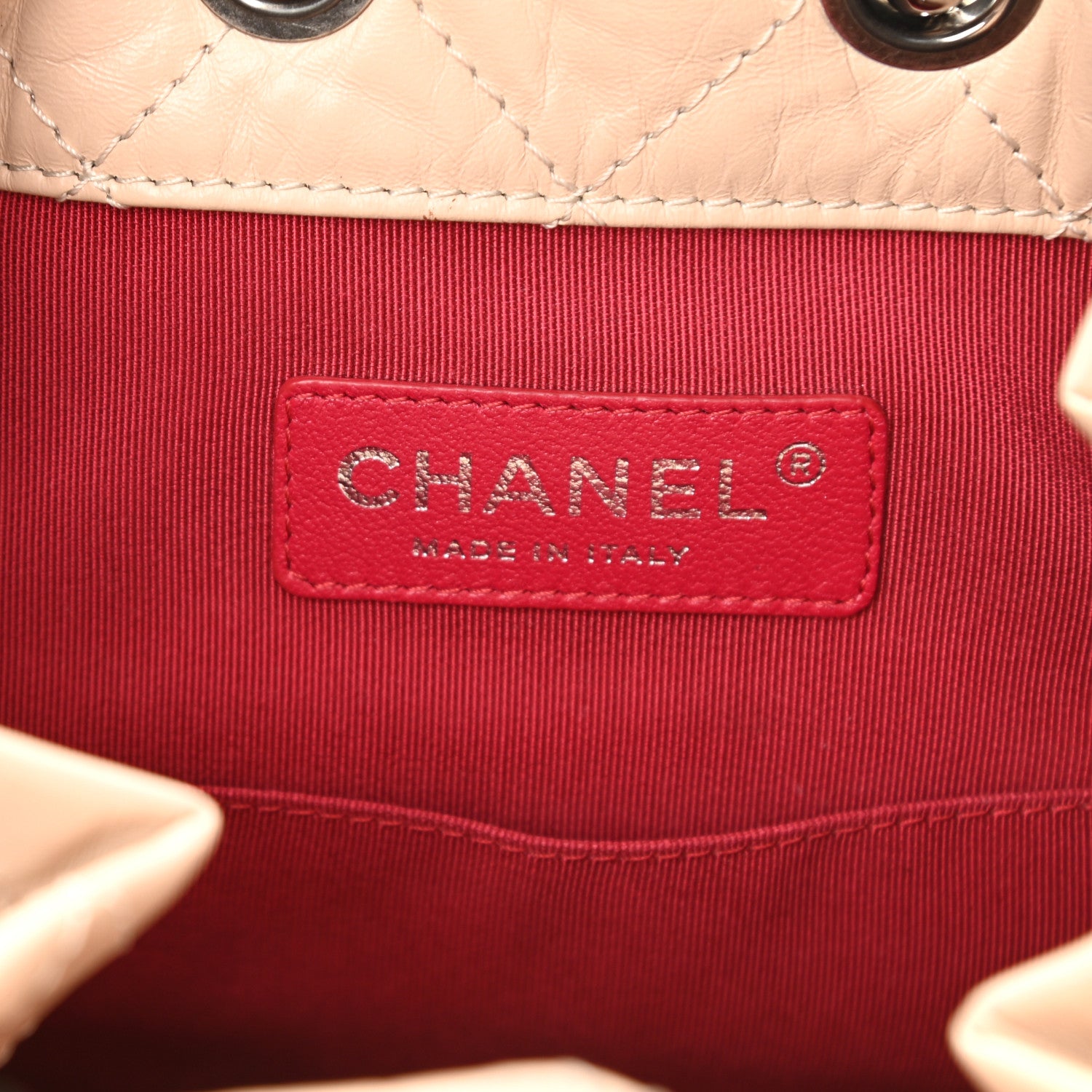 Chanel Aged Calfskin Quilted Small Gabrielle Backpack Beige Black 6 of 13