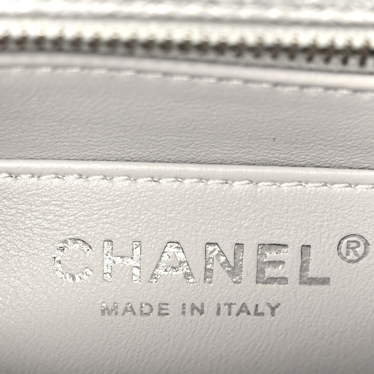 Chanel Metallic Caviar Quilted Mini Square CC Slide Flap Silver 6 of 12