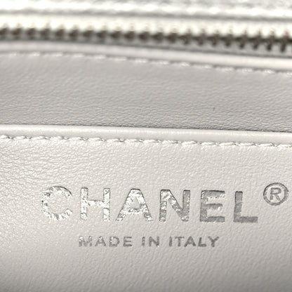 Chanel Metallic Caviar Quilted Mini Square CC Slide Flap Silver 6 of 12