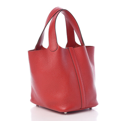 Hermes Taurillon Clemence Picotin Lock 18 PM Rouge Casaque 3 of 10