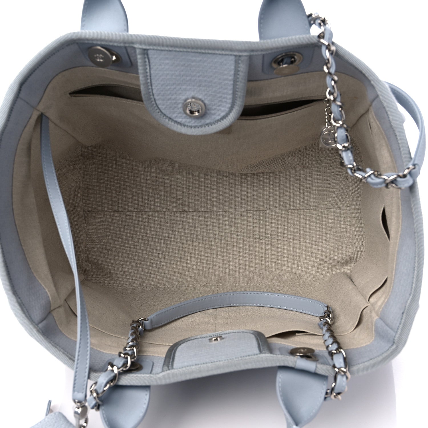 Chanel Mixed Fibers Medium Deauville Tote Grey 5 of 13