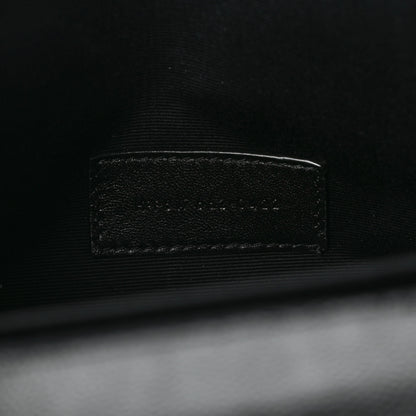 Saint Laurent Grain De Poudre Matelasse Chevron Monogram Envelope Clutch Black 8 of 9