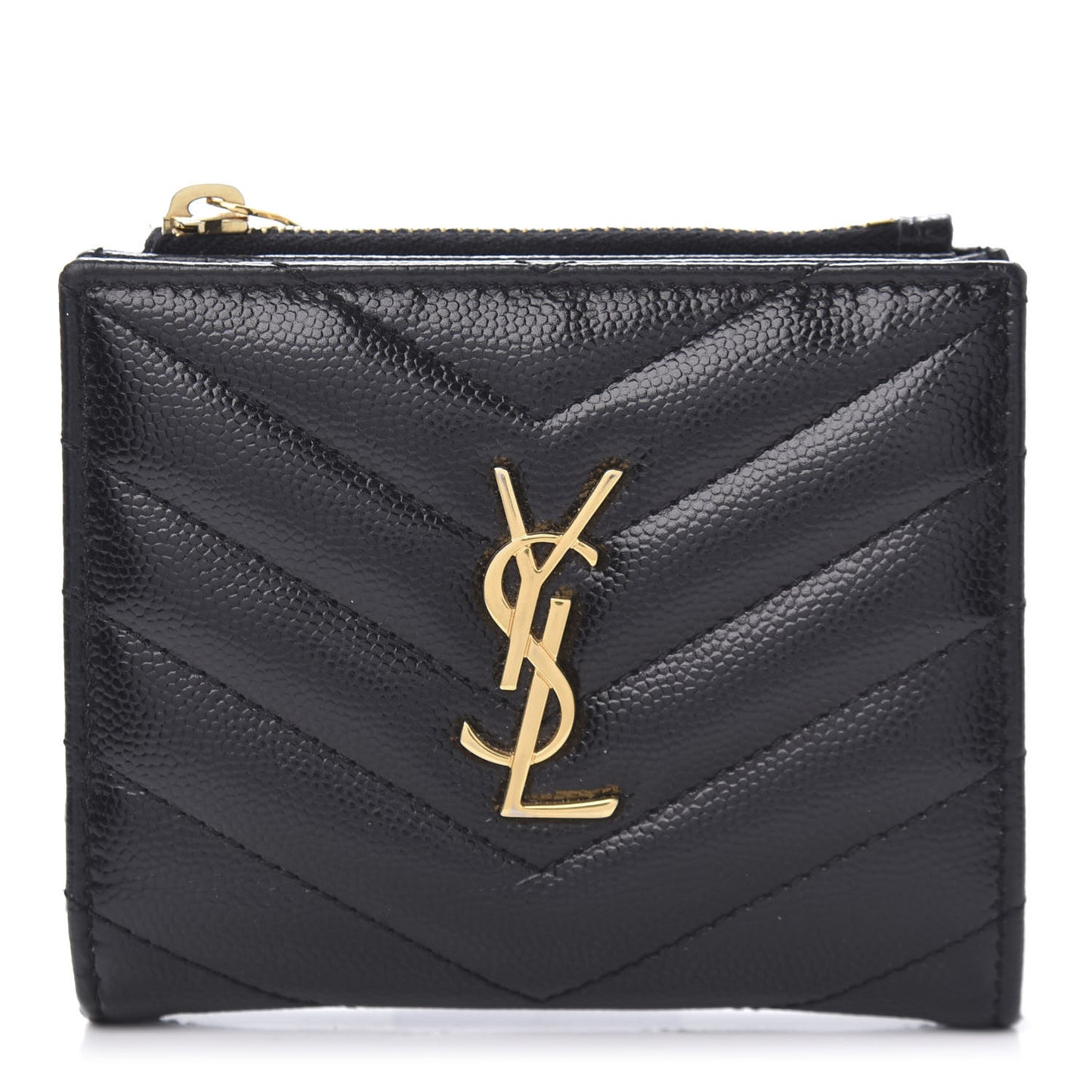 Grain De Poudre Matelasse Chevron Monogram Zipped Card Case Black