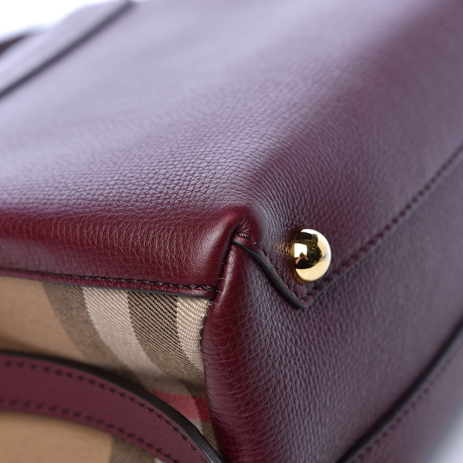 Burberry Derby Calfskin House Check Small Camberley Mahogany Red 14 of 26