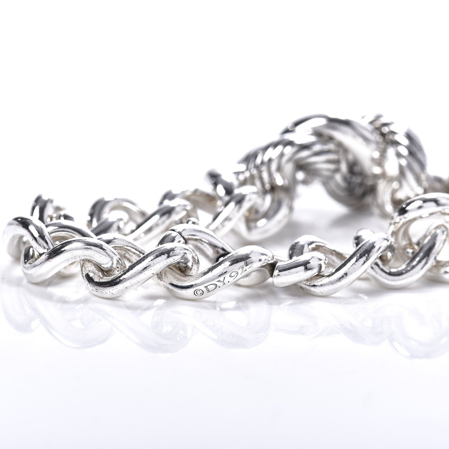David Yurman Sterling Silver Graduated Curb Link Bracelet 4 of 4