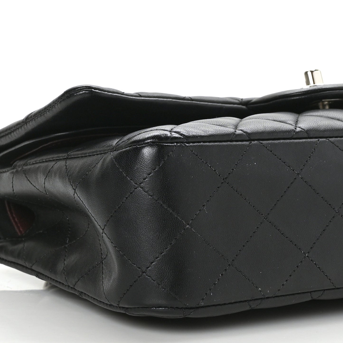 Lambskin Quilted Medium Double Flap Black