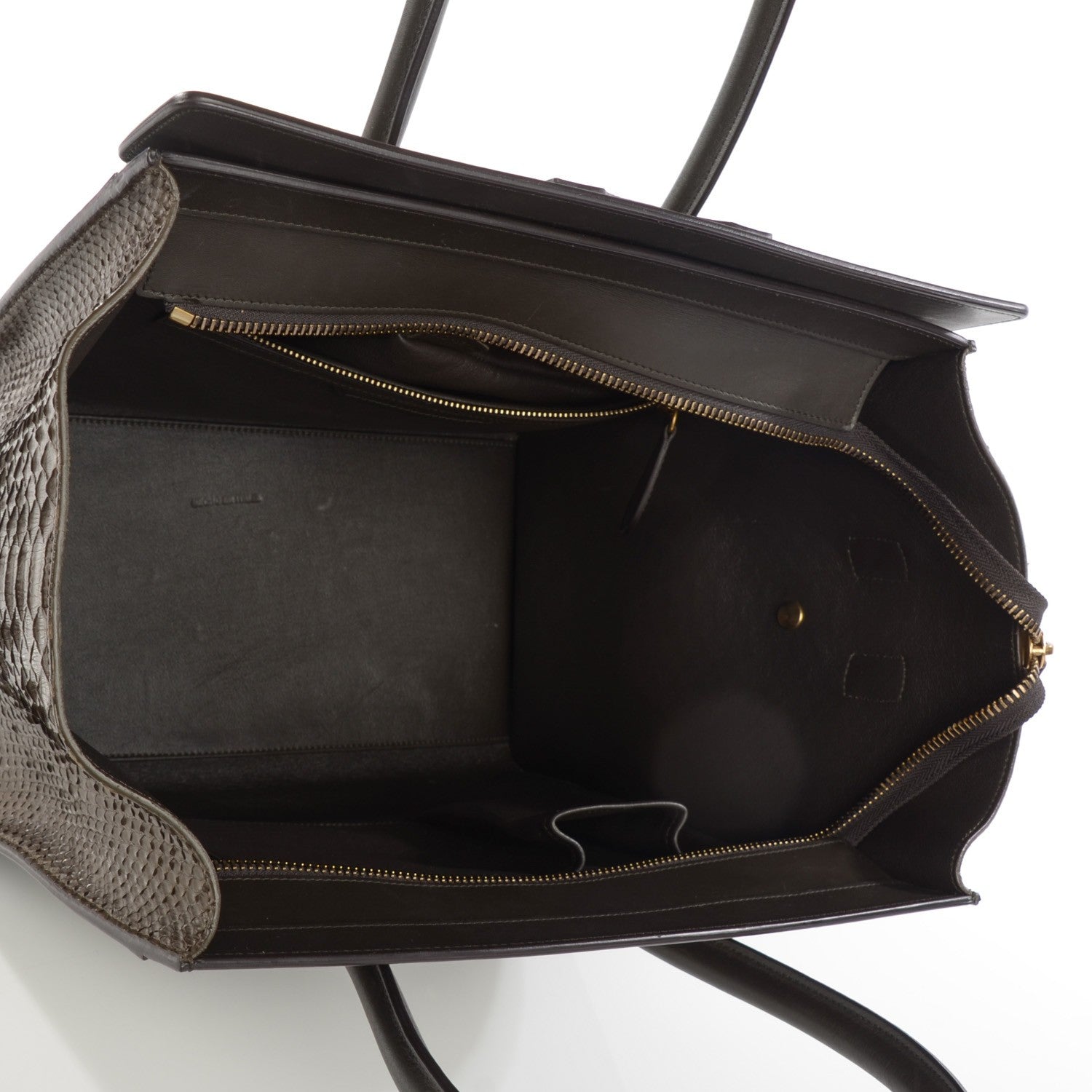 Celine Python Smooth Calfskin Mini Tri-Color Luggage Khaki 5 of 9