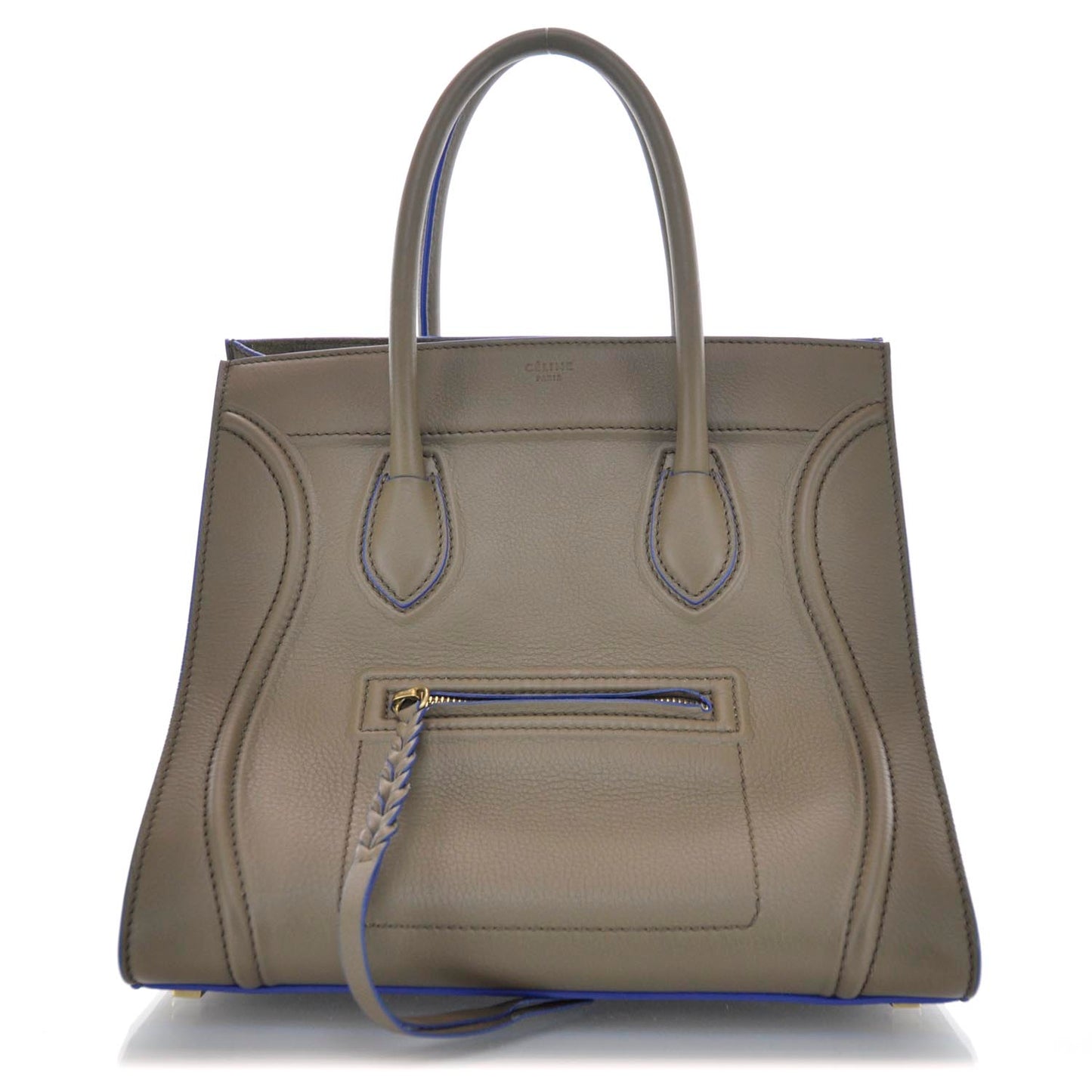 Smooth Calfskin Medium Phantom Luggage Khaki Cobalt Trim
