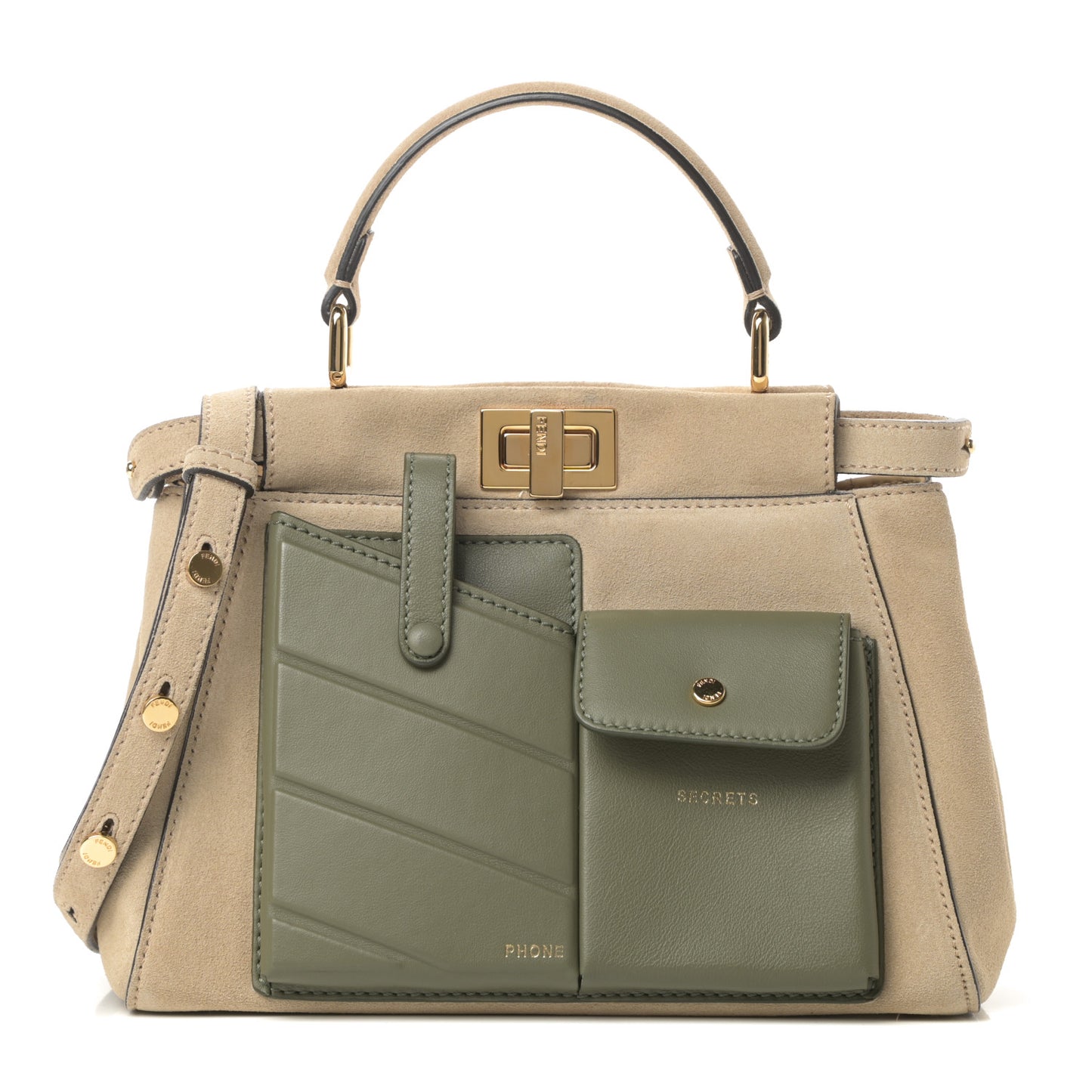 Suede Shiny Nappa Mini Pocket Peekaboo Iconic Satchel Nude Equatore