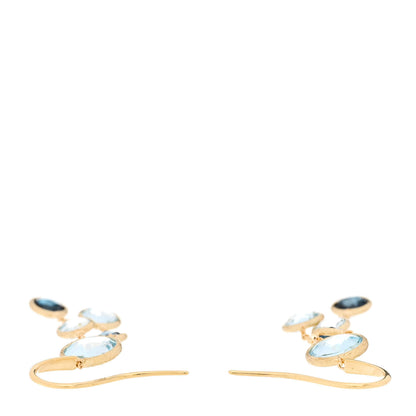 Marco Bicego 18K Yellow Gold Blue Topaz Jaipur Color Two Strand Earrings 3 of 4